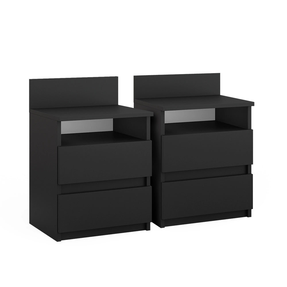 Vicco Comodino camera da letto Nero 32.3 x 59.1 cm Set di 2