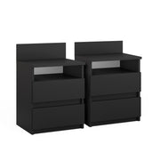 Vicco Comodino camera da letto Nero 32.3 x 59.1 cm Set di 2