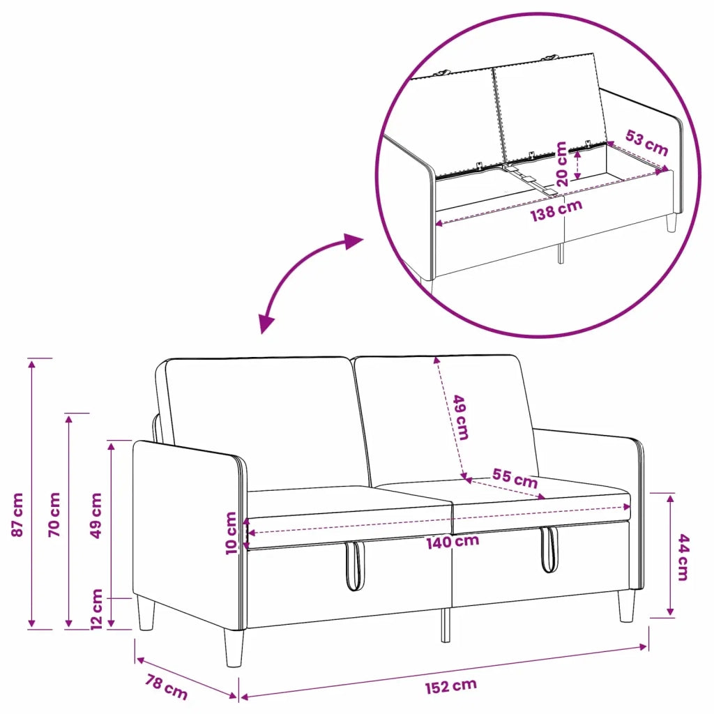 Set di Divani con Storage 2 pz Rosa Poliestere 3429188