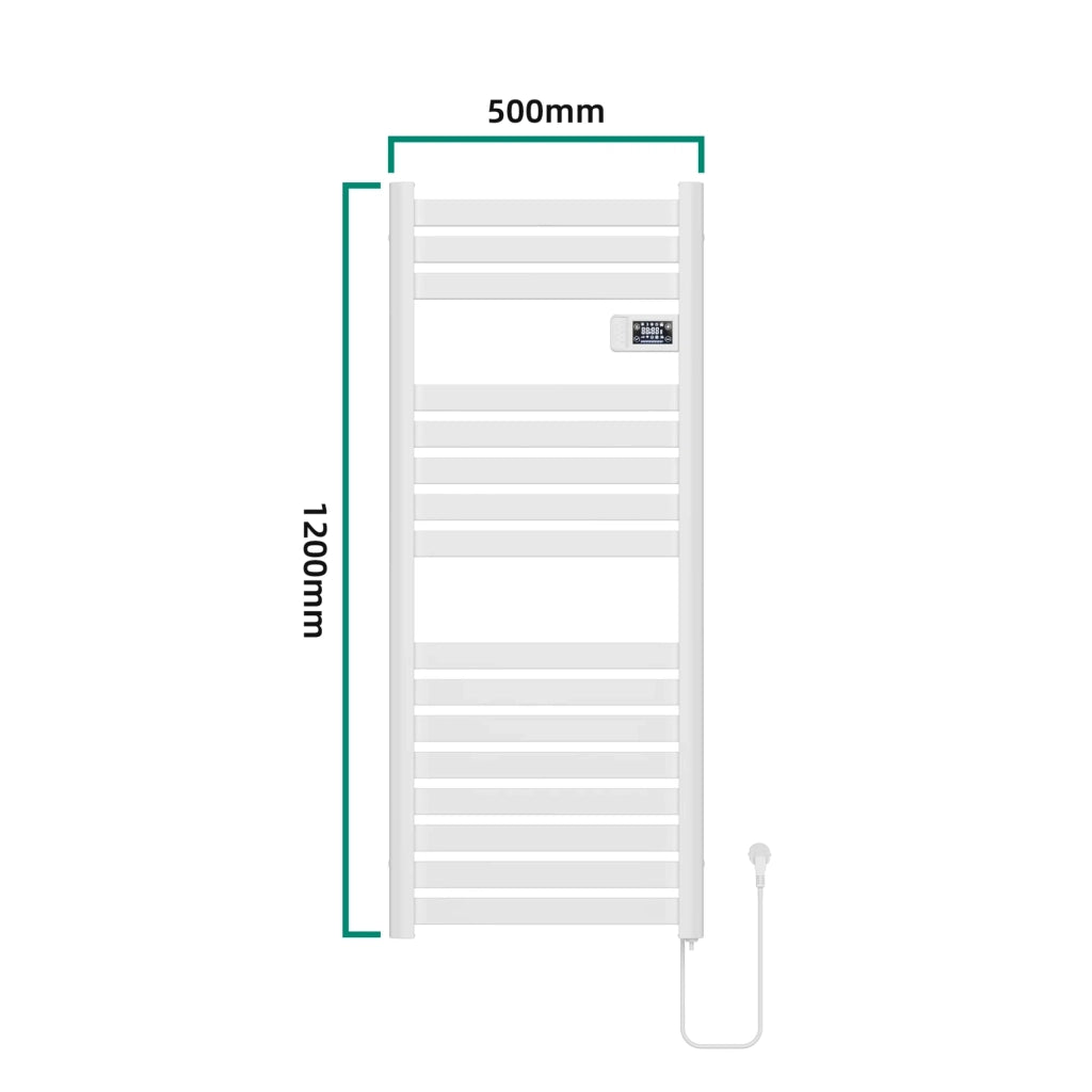 Scaldasalviette elettrico con radiatore 120 x 50 cm 500 watt bianco 03_0010754