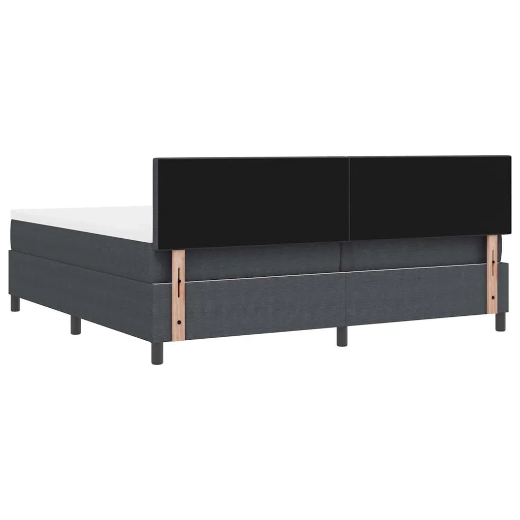 Letto a molle con testiera Grigio Scuro e Bianco 200 x 200 cm 3337528