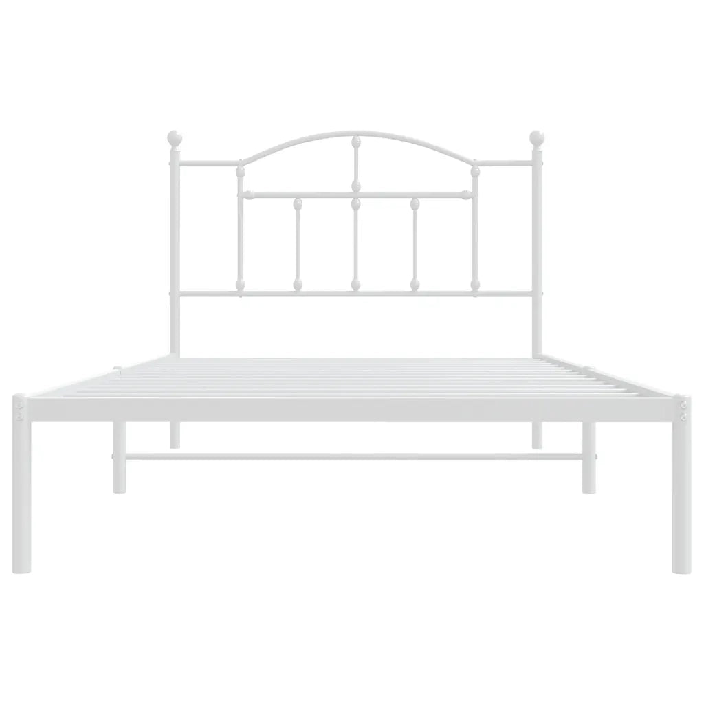 Giroletto con Testiera Metallo Bianco 107x203 cm