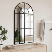 Specchio da Parete-Specchio a Muro-Specchio Decorativo Nero 60x110 cm Arco in Ferro