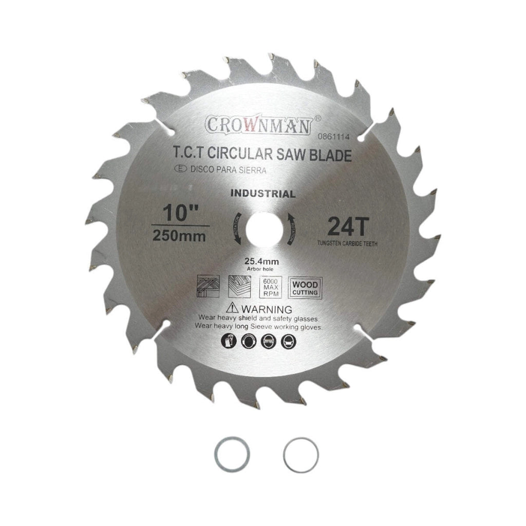 Disco circolare Vidia per legno 250x25,4mm, max. velocità. 6000 giri/min, 24 denti, Crownman industriale