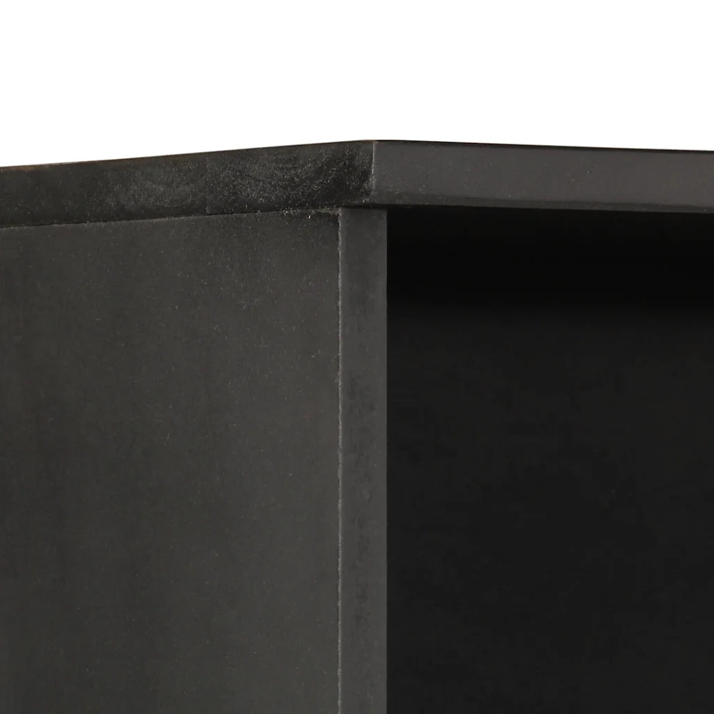 Mobile da Bagno | Armadio da bagno Nero 38x33x160 cm in Legno Massello di Mango