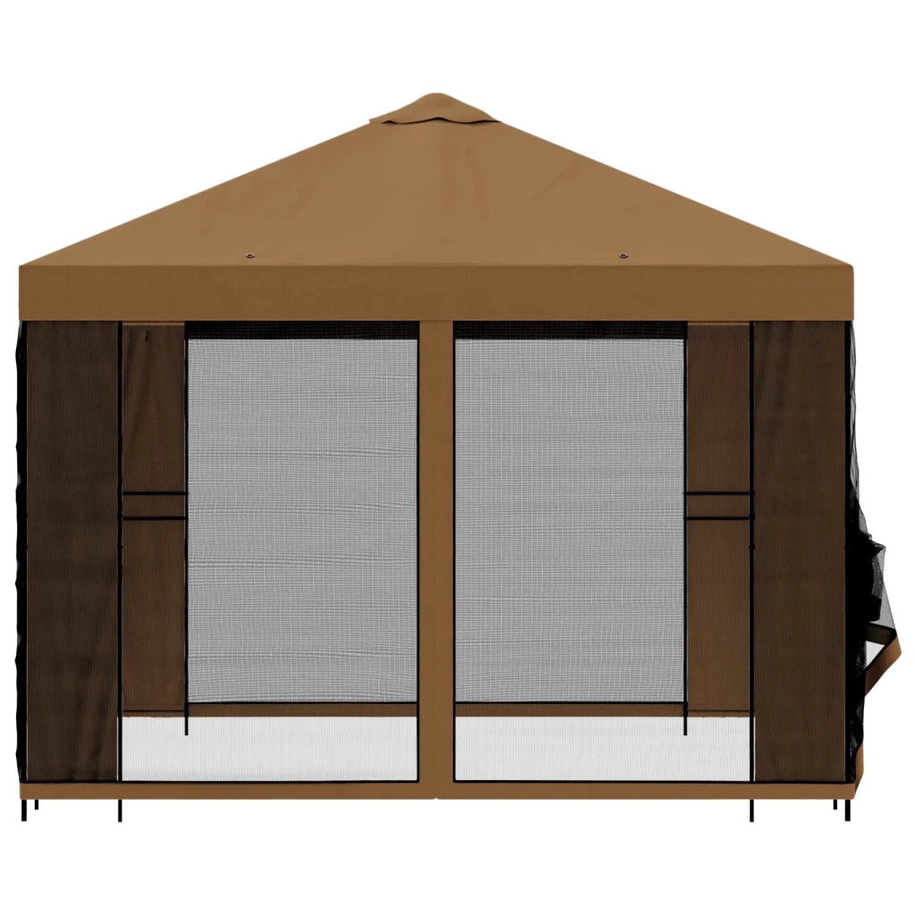 Gazebo da giardino con pareti laterali 3 x 3 m Beige 900361