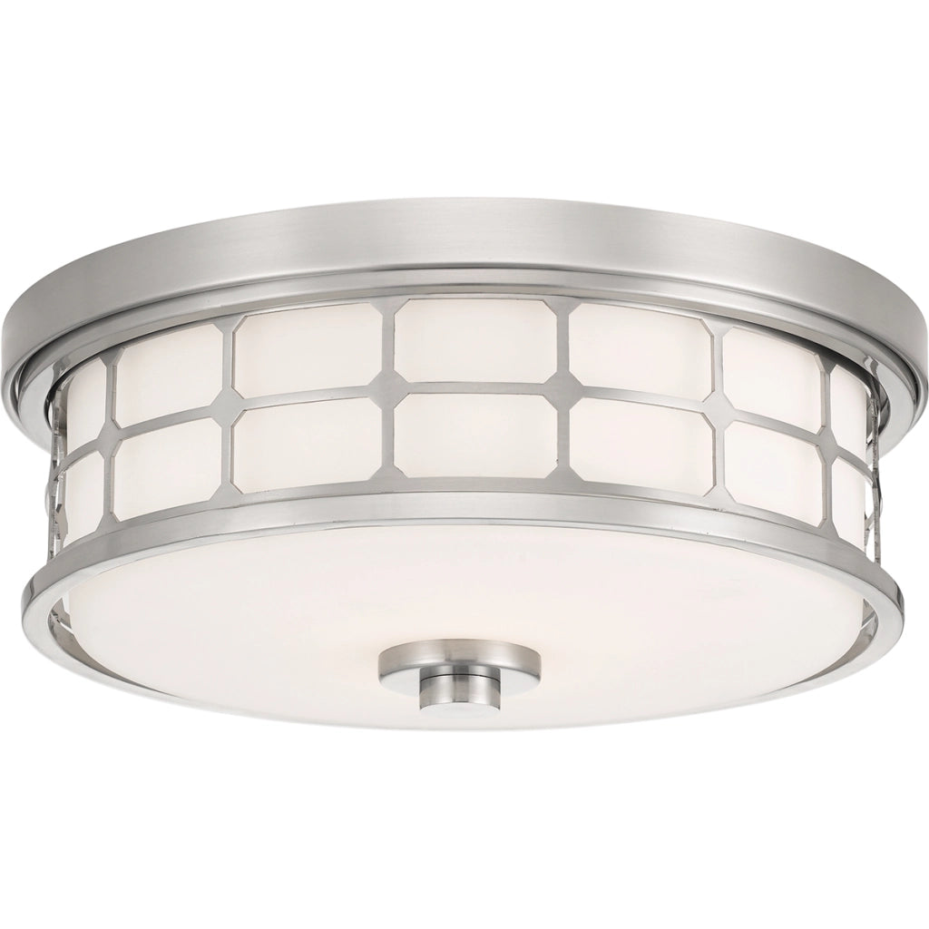 Plafoniera bagno tonda 34,5cm 2xE27 nichel Guardian Quoizel
