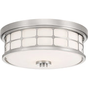 Plafoniera bagno tonda 34,5cm 2xE27 nichel Guardian Quoizel