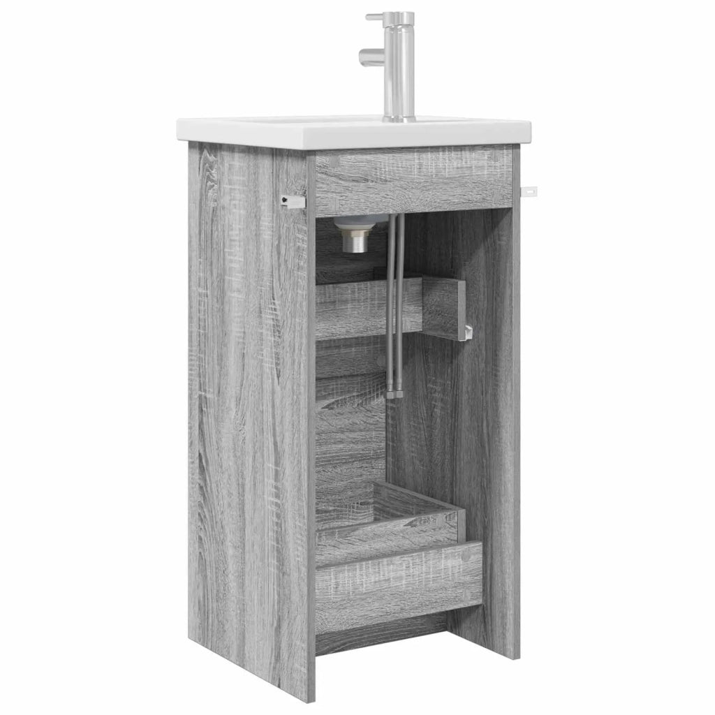 Mobile da bagno con lavabo Sonoma grigio 42 x 40 x 84,5 cm 890725