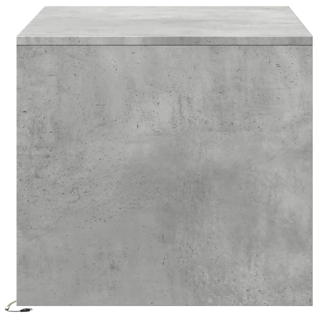 Tavolino da Salotto con Luci LED Grigio Cemento in Truciolato 851994