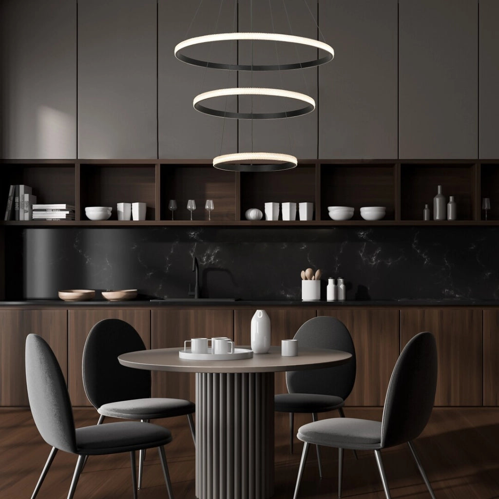 Lampadario LED 100W 3 anelli nero Ø80 Rabalux Grete