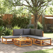 Set di divani da giardino 6 pezzi con cuscini in legno di acacia e corda 3278823
