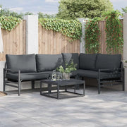 Set Divano da Giardino con cuscino 4 pcs Nero Acciaio 3378986