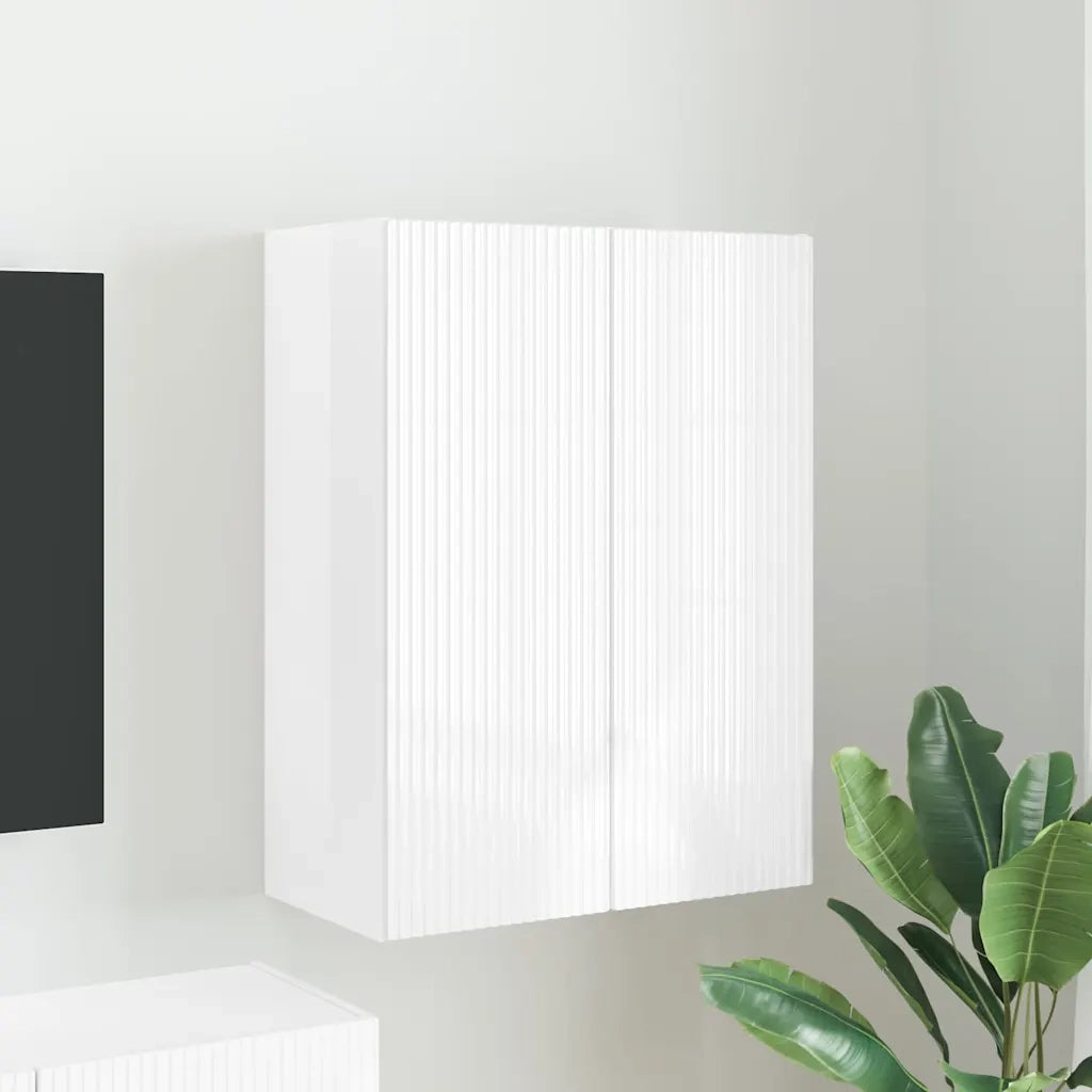 Mobile TV da parete-Mobile TV a Muro-Credenza TV Bianco Lucido 59,5 x 31 x 80 cm