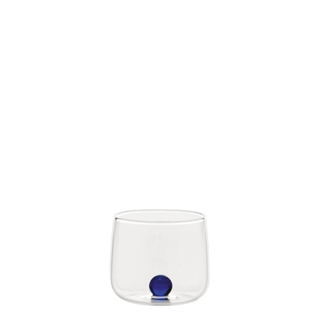 Bilia Tumbler Junior Set 6 Bicchieri in Vetro Borosilicato Blu Design Elegante e Moderno per Liquori e Amari Ideale per Degustazioni Raffinate