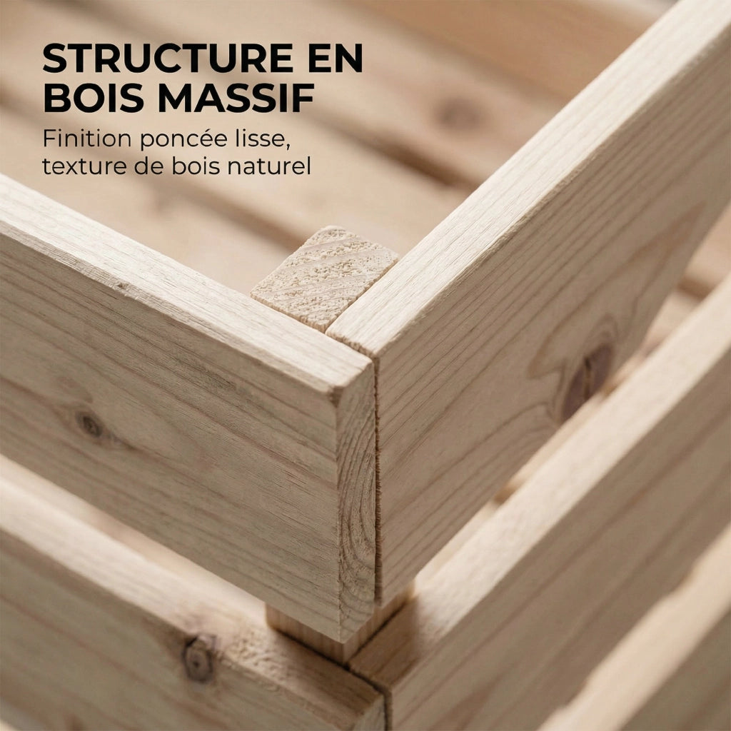 Tavolino da frutta in legno a 3 piani ¨C zephmum ¨C 27x37.5x60cm naturale