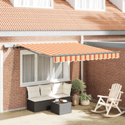 Tenda Retrattile Manuale con LED Gialla e Arancione 350x250 cm