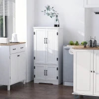 Credenza Cucina Alta con 2 armadietti 3 ripiani, Buffet contemporanea multispazio con 2 porte, in MDF, 60x30x123cm, bianco| Aosom Italy
