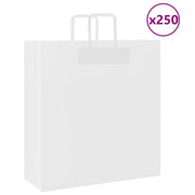 Sacchetti di Carta 250 pz con Manici Bianchi 45x17x48 cm