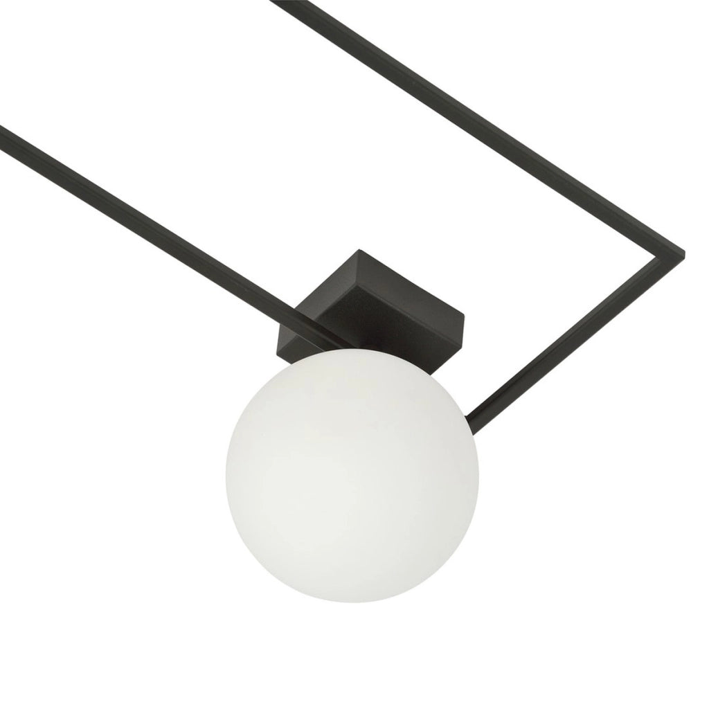 Lampada a parete IMAGO in acciaio nero opaco e vetro opale