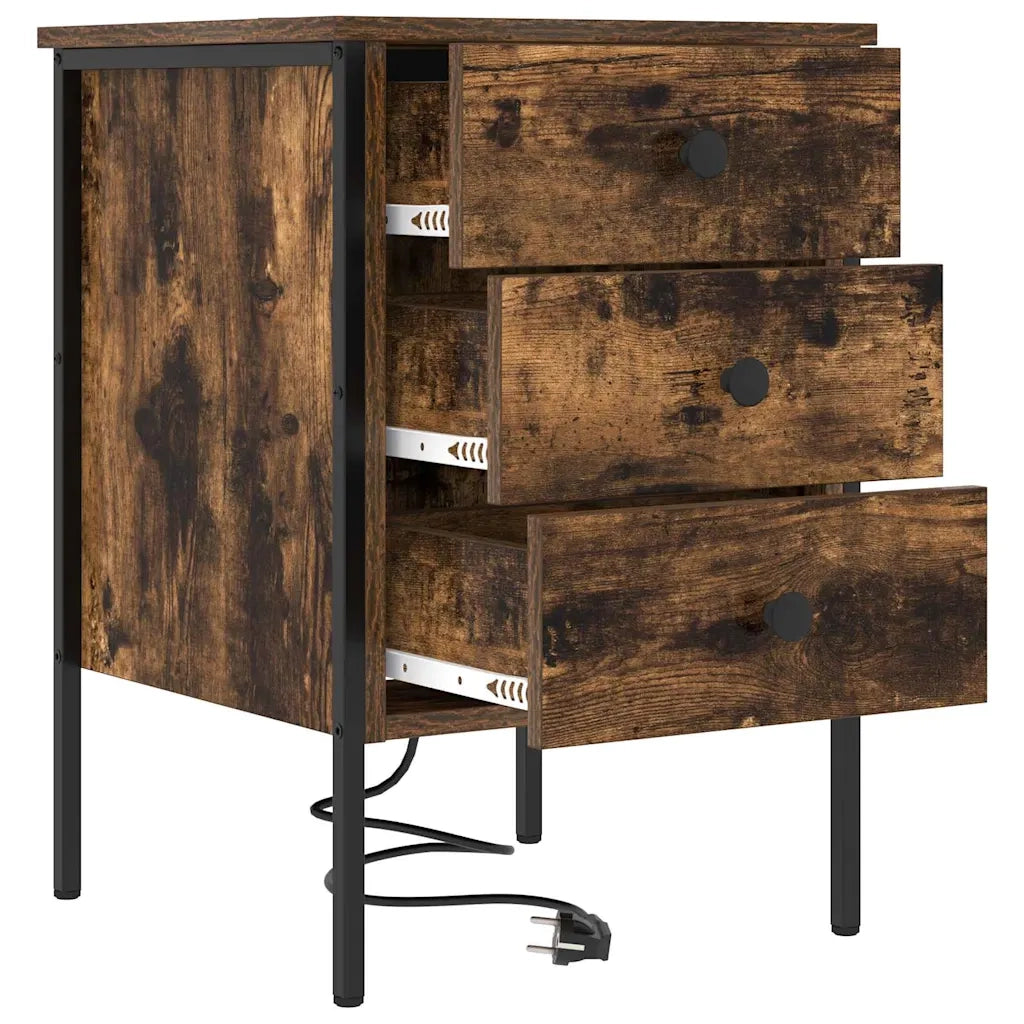 vidaXL Mobiletti da Notte 2 pcs Rovere fumo 42 x 41 x 61 cm