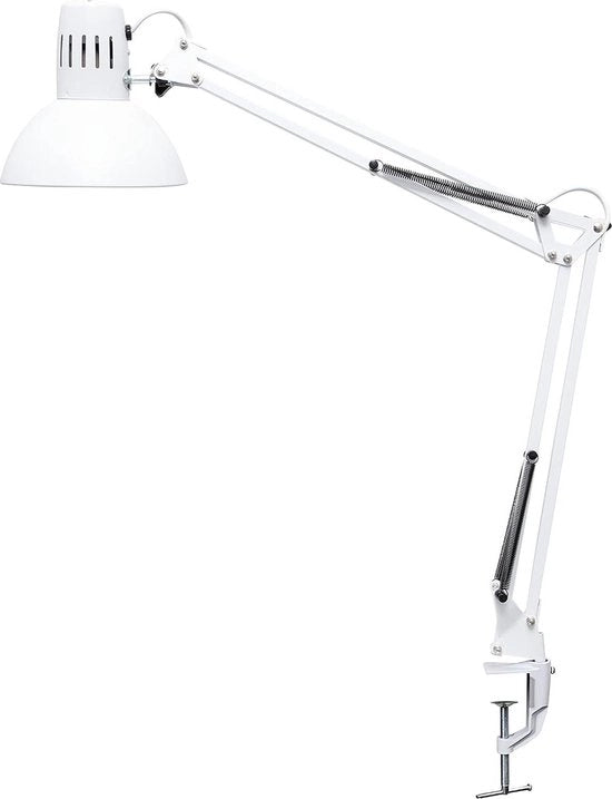 Lampada da scrivania con braccio oscillante per ufficio e studio - lampada da tavolo LED in metallo - lampada LED esclusiva - bianca Lampada da tavolo