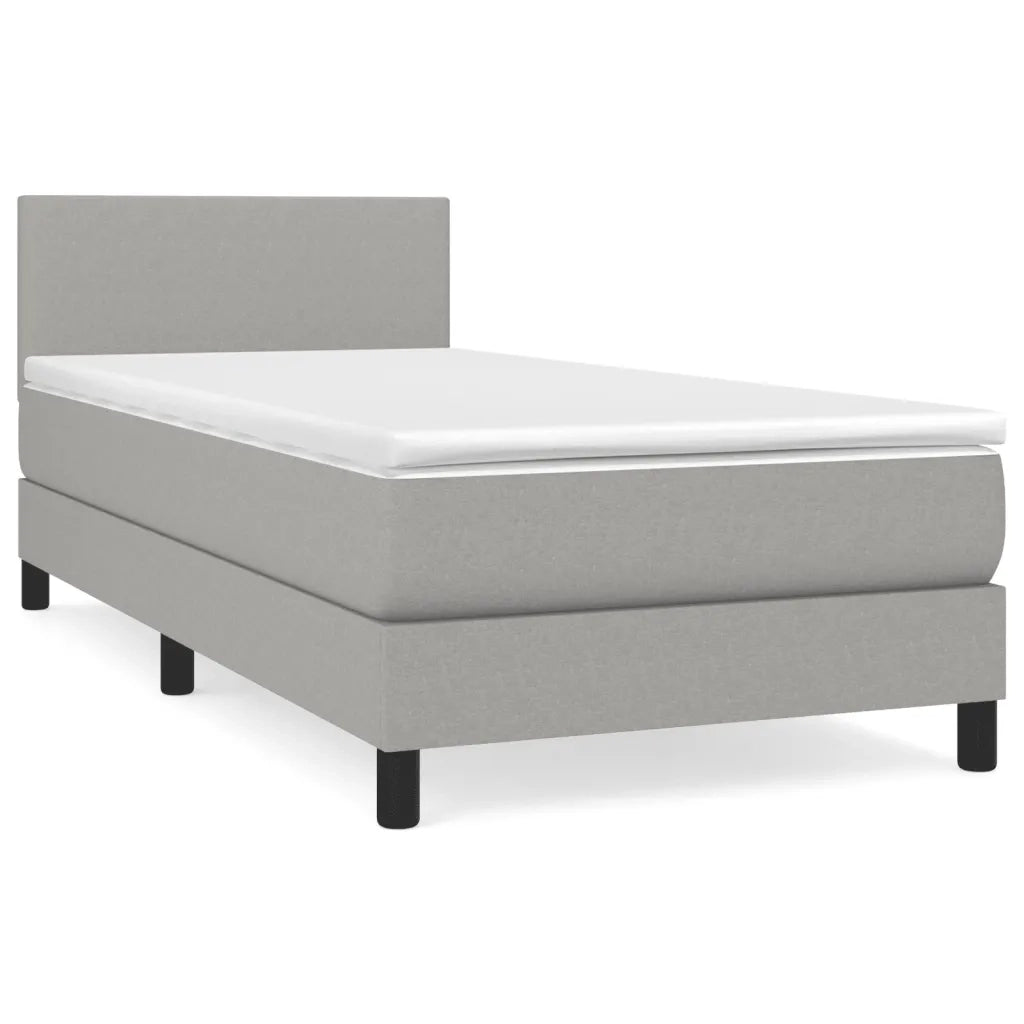 Giroletto a Molle con Materasso-Struttura Letto Grigio Chiaro 80x200 cm Tessuto 487642