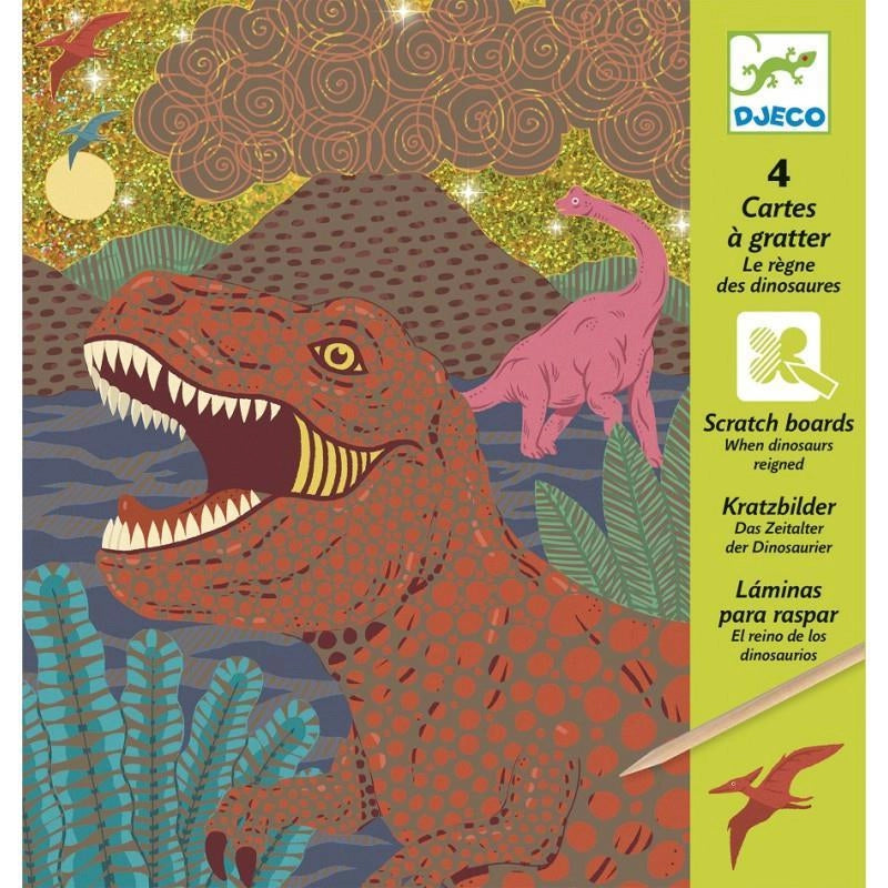 Carte da grattare , Il regno dei dinosauri,Djeco,Eta 6-10 anni