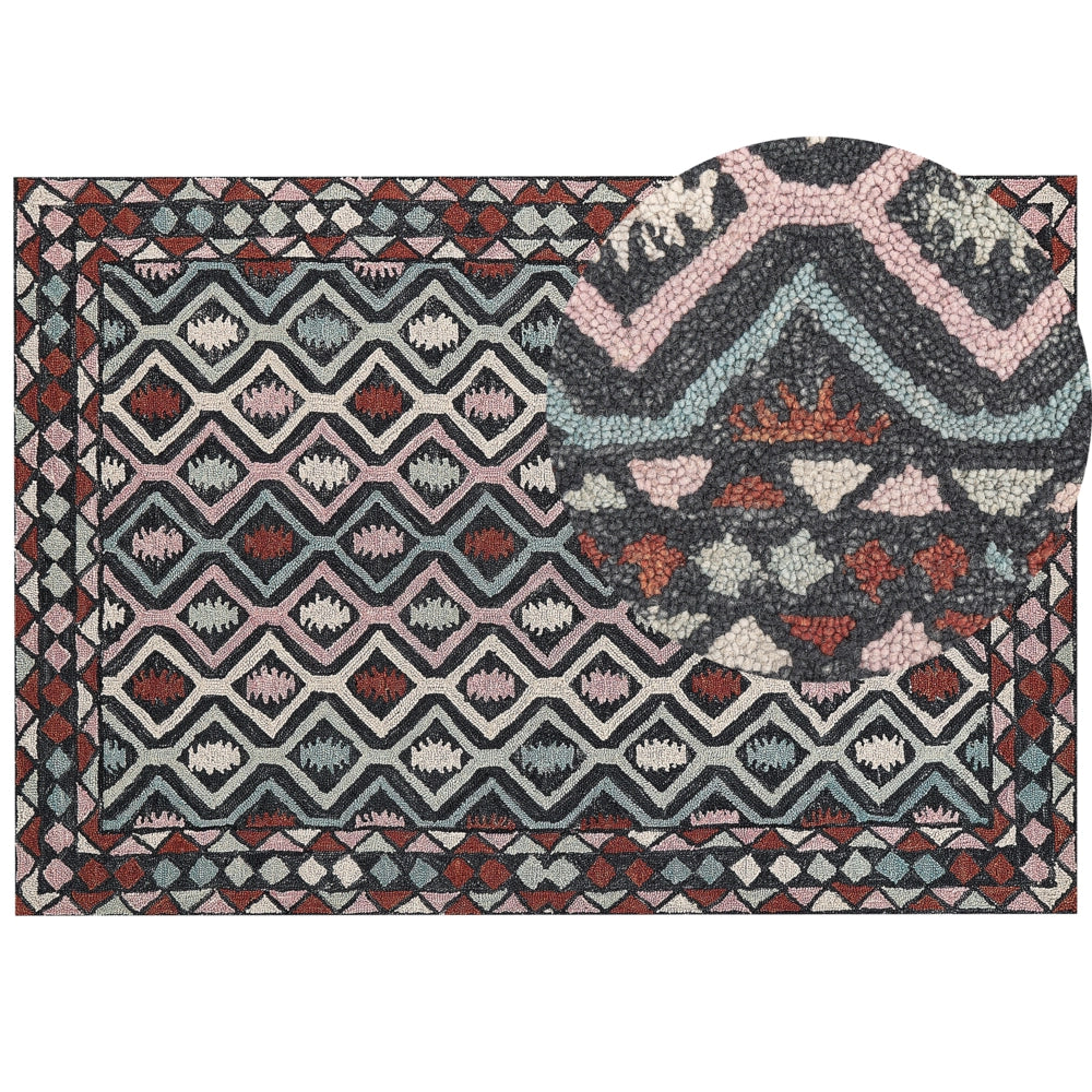 Tappeto moderno con motivo geometrico tribale 160 x 230 cm multicolore camera da letto salotto