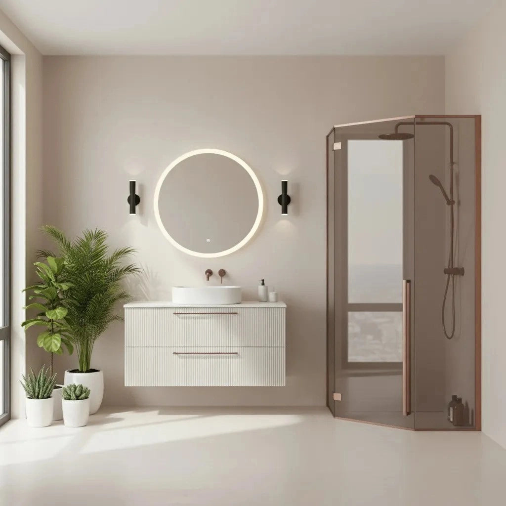 Cabina Doccia Diamond 90x90 Copper Brush con piatto doccia Diamond