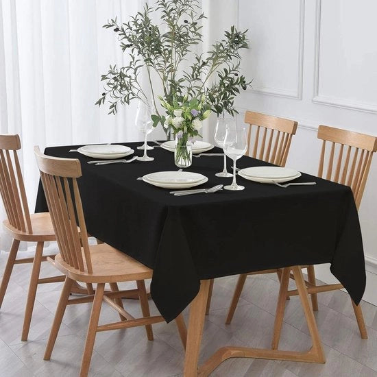 Tavolo impermeabile con effetto lotus - protezione da macchie - facile da pulire - lavabile - impermeabile - morbido - liscio - decorativo - 150 x 210 cm - nero stretch