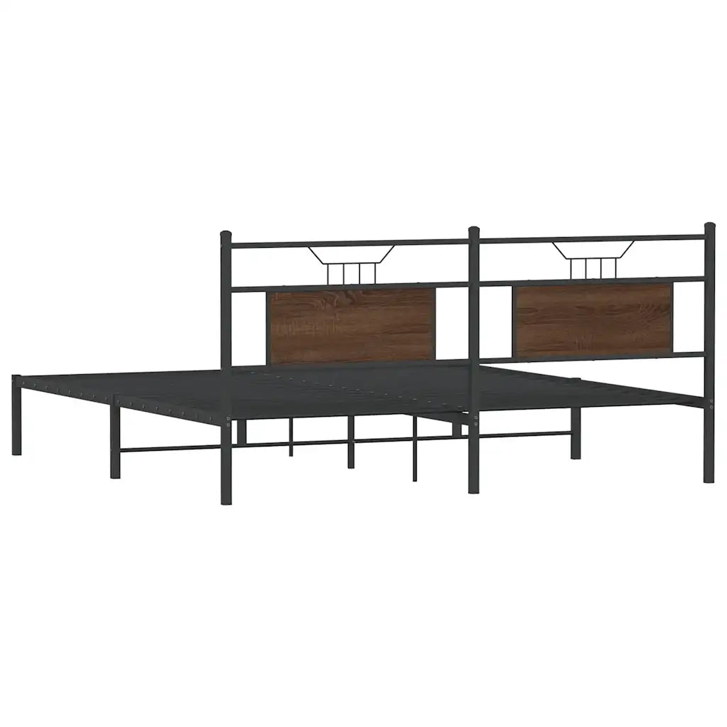 Giroletto senza Materasso Rovere Marrone 183x213 cm Truciolato