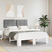 Letto con Testiera Rivestita Grigio chiaro 120 x 190 cm