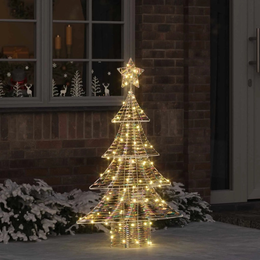 Albero di Natale con 120 LED Bianco caldo 120,5 cm PET