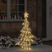 Albero di Natale con 120 LED Bianco caldo 120,5 cm PET