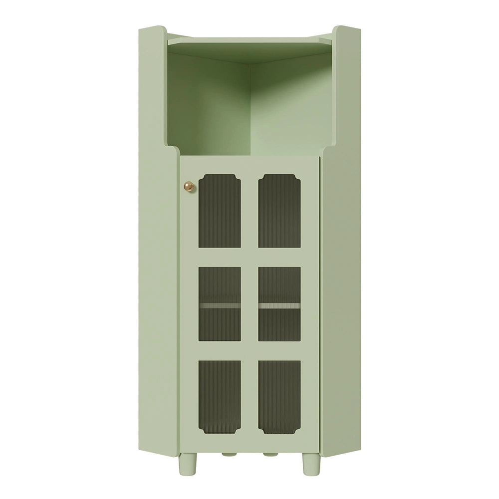 Armadio d'angolo verde laccato con illuminazione LED - Xylo - 63.5*124 cm - Controllo App