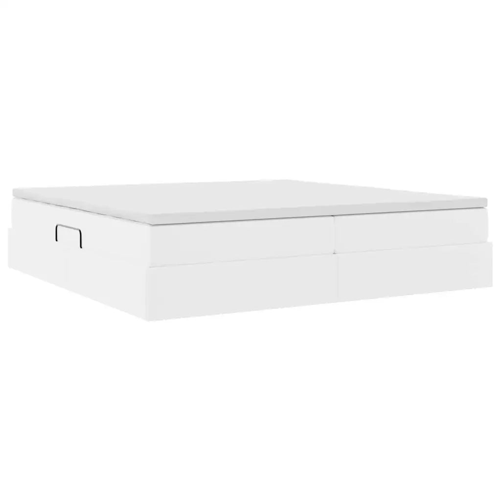 Letto con contenitore e materasso Bianco 200 x 200 cm
