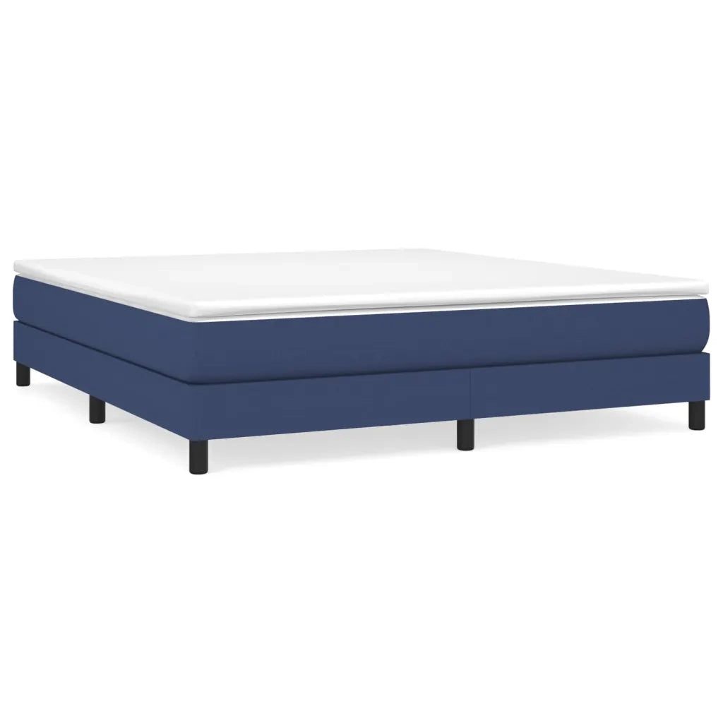 Struttura Letto a Rete a Molle-Giroletto Blu 160x200 cm in Tessuto 190536