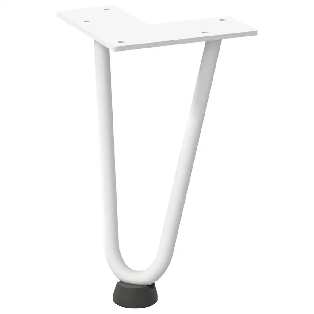 Gambe a forcina per tavolino 4 pz bianche 20 cm in acciaio massiccio