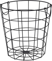 Mandino metallico nero - 29 cm - contenitore di stoccaggio con 2 maniglie - design di rete decorativa di stoccaggio a forma rotonda