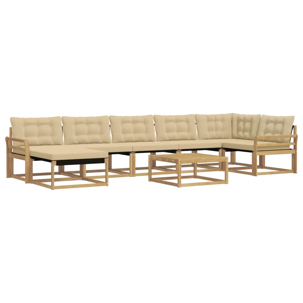 Set di divani da esterno 8 pcs Bianco e Beige 79 x 79 x 37 cm