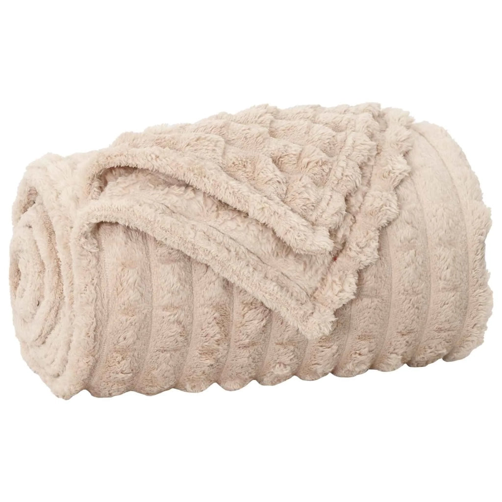 Coperte da Pile 6 pcs Beige 200 x 150 cm Panno