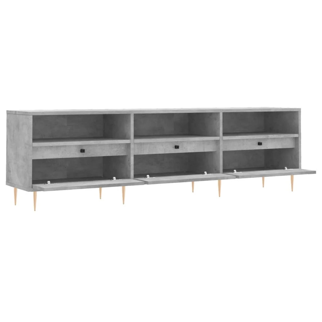 Mobile TV multimediale mensola TV credenza TV per sala da pranzo soggiorno camera da letto 150 x 30 x 44,5 cm legno ingegnerizzato grigio 02_0025973