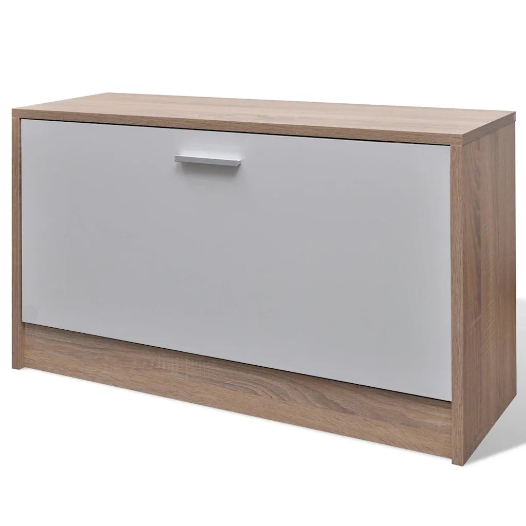 Scarpiera in Legno Set 3 in 1 Rovere e Bianco 241246