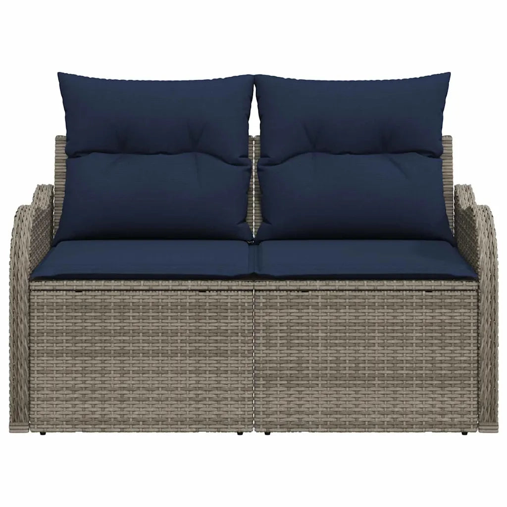 Divano da giardino con cuscino 121 x 62 x 69 cm polyrattan 42006729