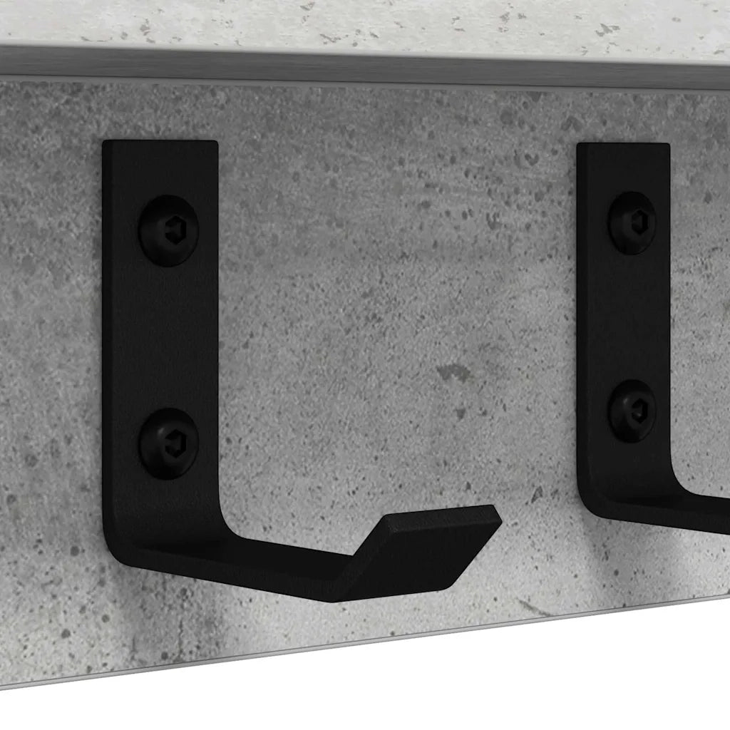 Appendiabiti a muro Grigio cemento 100 x 10,5 x 10,5 cm 874374