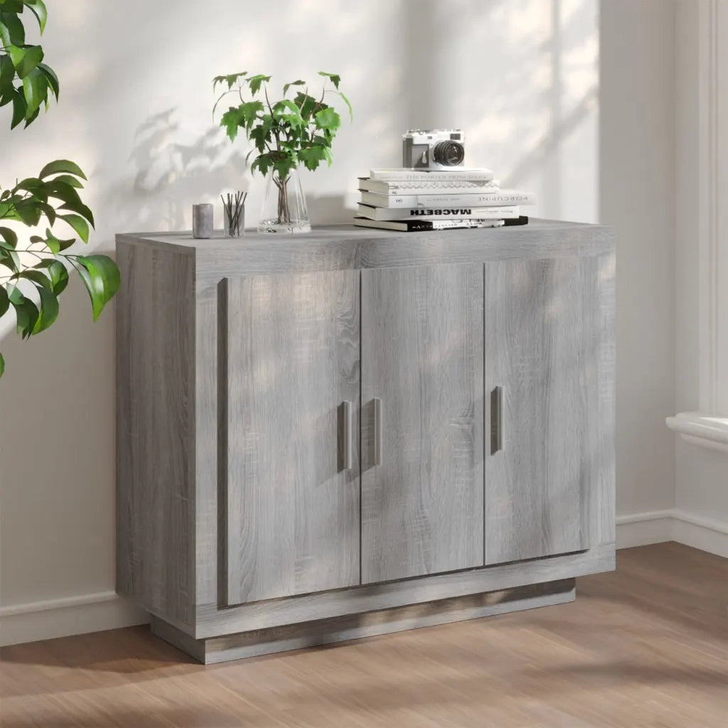 Credenza Grigio Sonoma 92x35x75 cm in Legno Multistrato 817241