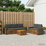 Set di divani da esterno 6 pz Naturale e Antracite 3384038