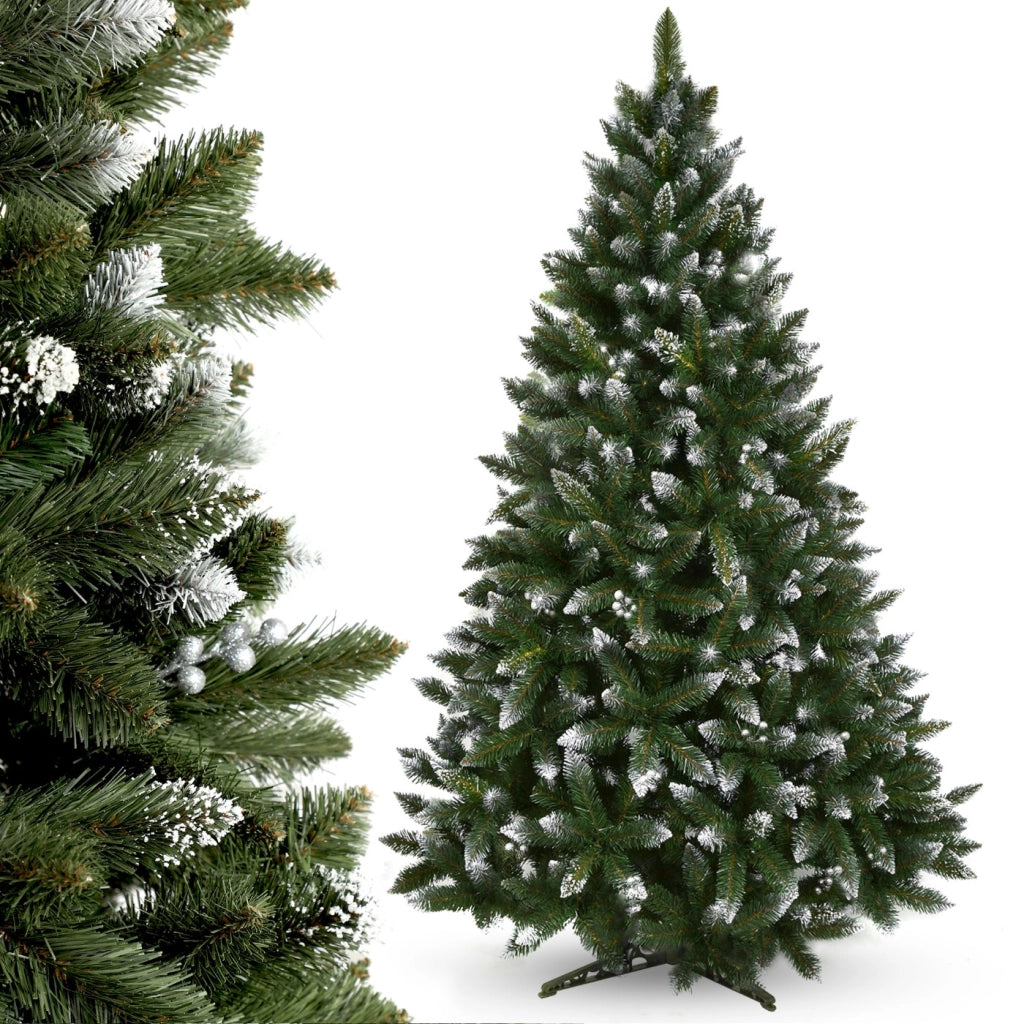 Albero di Natale artificiale KADAX realistico, 180 cm, denso, a forma di pino diamante, ricoperto di neve, di alta qualità.