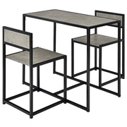Set da pranzo composto da 3 pezzi: tavolo e 2 sedie 90 x 47 x 76 cm compatto e pratico stile industriale realizzato in legno composito grigio 20_0017678